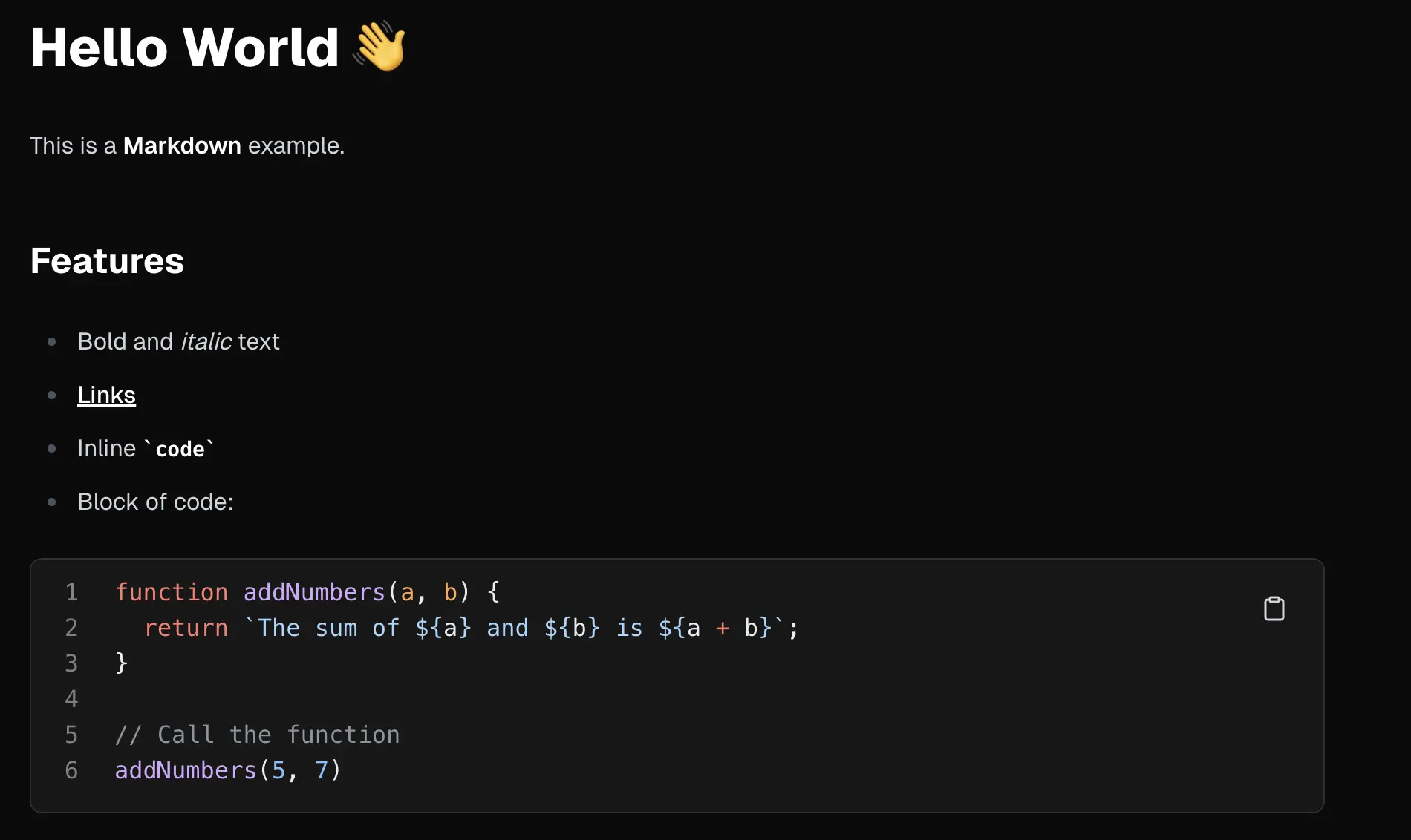Markdown format
